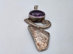 Vtg Southwestern Style Pendant 950 Silver Features Engraved Holster w/ Belt