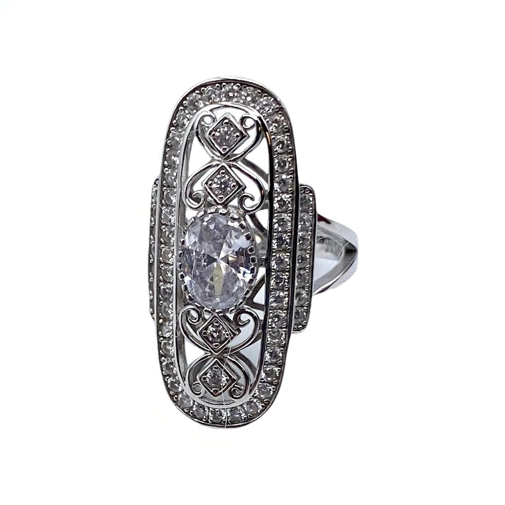 Sterling Silver ring 6.5 CZ Bella Luce Vintage Art Deco Edwardian 6gr JTV