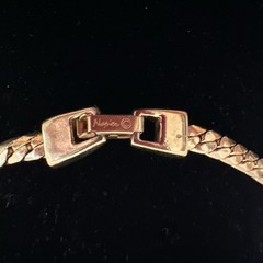 NAPIER Enamel Choker Necklace 15.5″ black enamel and gold tone