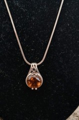 Smoky Quartz 925 Pendant Necklace 18″ Chain