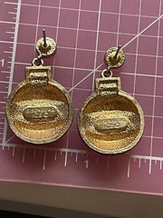 Vintage Eisenberg Ice Christmas Ornament Brooch Earrings Set Red Enamel Pin