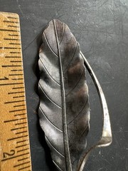 Vintage BEAU Sterling Silver Leaf Pin Brooch 3 1/8″ Long Weighs 8 Grams