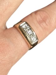 Vintage 14k Diamond Ring. Size 12. Weight is 9.6 Grams. 3- Round Cut .50 TCW.