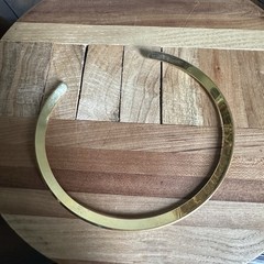 Vintage Open Collar Choker Necklace 15 Inch Etched Braided Design Gold Plated