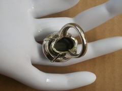 Vintage Avon Art Deco Black Oval Ring Silver Tone Gothic Filigree Size 8.5
