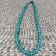 Vintage Necklace Aqua Beads 17 Inches Beach