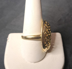 Michael Anthony Gold Tone Over 925 Sterling Basket Weave Design Ring Size 10.25