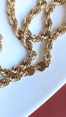 Vintage Classic MONET 24″ Chain TWISTED ROPE Gold Tone NECKLACE