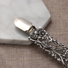 Vintage Flower Shawl & Cardigan Clip Brooch – Antique Zinc Alloy Sweater Collar