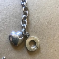 Antique 0.925 Sterling Silver Chain Heart Toggle Closure 73.1 grams 20 Inches