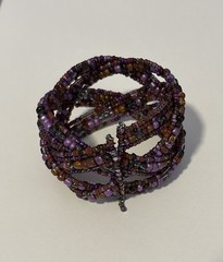 6 Piece Lot of Colorful Pink Purple Tone Bracelets Plastic Stone Glass Variety