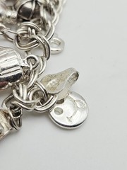 Ross Simons Jezlaine SU Sterling Silver Young Girls Stacked Charm Bracelet 8″