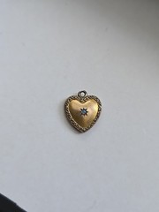 Victorian GF Puffy Heart Pendant with a small Opal Monogram Anna