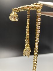 Rhinestone Necklace Crystal Waterfall VTG Beaded Statement 1960s 15.5in Stunning