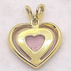 Wedgwood Pink Jasper Heart Pendant Cupid Angel Cameo Gold Frame Pendant Top Only