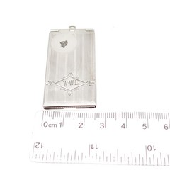 MARATHON 925 Sterling Silver Antique Art Deco Monogram Chatelaine Locket Case
