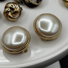 Lot Of 9 Pairs Vintage Retro & Modern Clip On & Post Earrings 70s 80s 90s To Now