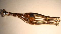 VINTAGE SIGNED LC LAUREN CONRAD ENAMEL GIRAFFE PIN BROOCH GOLD TONE ESTATE