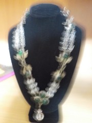 SIGNED STERING H&H NECKLACE GREEN GRAPE LEAFS