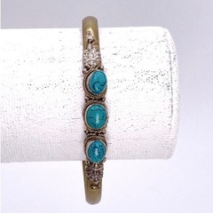 Tibetan or Nepalese turquoise metal cuff bracelet