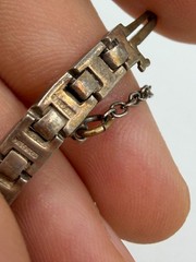 Vintage Bracelet Edwardian Blue Tennis Sterling Silver 7 Inches 1915 PJ