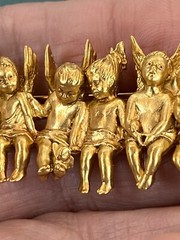 I Am Edgar Berebi My All In A Row Angel child Vintage Brooch pin jewelry 24kplat