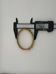 Vintage 925 China Gold Vermeil MultiGemstone Filigree Hinged Bangle Bracelet 30g