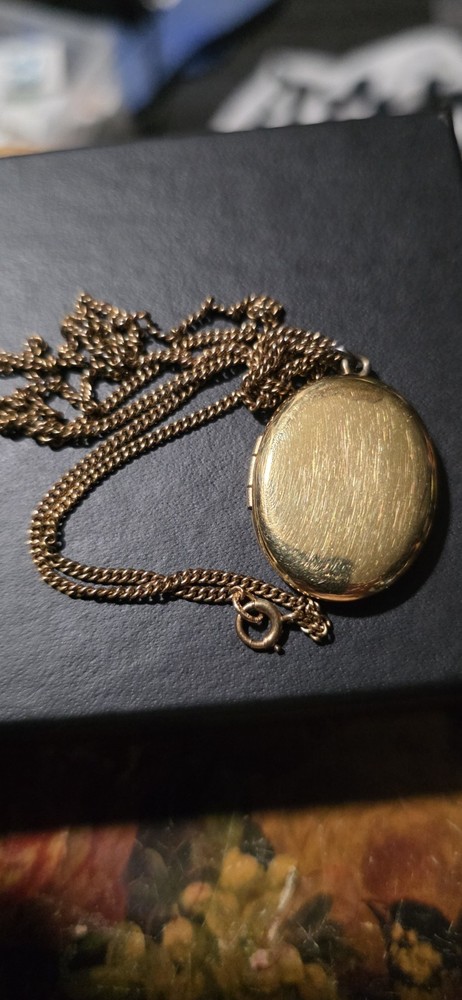 Vintage 12k Gold Filled Oval Photo Locket Multi Strand Chain 1/20 12K GF…