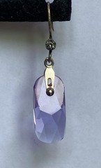 Vintage Earrings Made In 1970s Russia. 875 Silver & Amethyst Color Chrystals