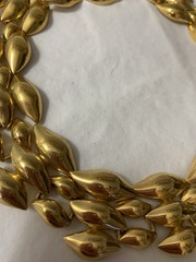 Vintage Napier 16.5” Thick Gold Tone Mesh Link Necklace Statement Choker Collar