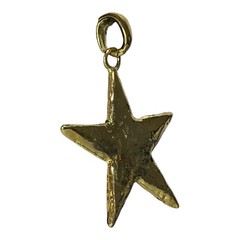 Pave Crystal Rhinestone Goldtone Star Pendant *NO CHAIN* & Clip On Earrings VTG