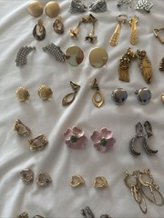 Lot Of 50 Clip On Earrings, Lisner Butterfly, Trifari And Other Brands