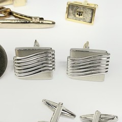 Vintage Mens Cufflinks Lot Tie Clip Money Clip Swank Kinney Art Deco Mid Century