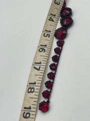 VTG Art Deco Japanned Ruby Red Riviere Collar Necklace