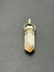 Vintage Sterling Silver Rutilated Quartz Pendant Crystal G20