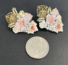 Lot Rose Pins Necklaces Liz Claiborne EBJ V Evers NRT 1 Sterling Marcasite 925