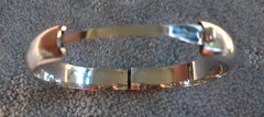 VINTAGE MARATHON STERLING FLORAL ETCHED BANGLE BRACELET HINGED