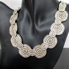Vintage SERAGLIO Necklace Egyptian Arabic Faux Coin Chain Circle Links Jewelry