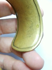 Antique 1920s Wide Brass Bangle Bracelet, One Size Fits All. Excellent cond.