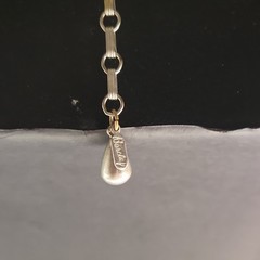 Signed Barclay Vintage Silver/Gold Tone Link Chain Necklace, Disc Stations