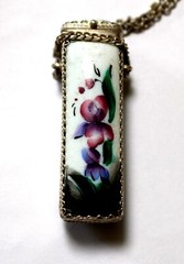 Vintage Enamel Hand Painted Russia Finift Jewelry Necklace-Locket 3 Variation#80