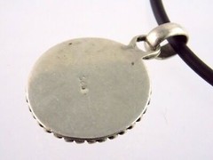 Sterling Silver 925 Labradorite Pendant on Black Silicone Cord Necklace 20.7g