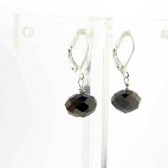 925 Sterling Silver Crystal Dangle Earrings Lever Back 10*30mm