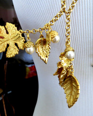 3 LOT Vintage Tassel Bolo style Necklace Silver and gold tone