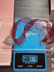 Vintage Sterling Silver Marcasite Heart Pendant Maroon Ribbon Choker Necklace