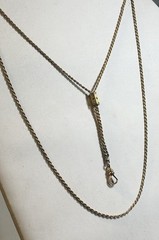 Victorian Gold Filled Slide Chain Garnet Opal Slide 42” 2mm 5x9mm Slide 10.1gr