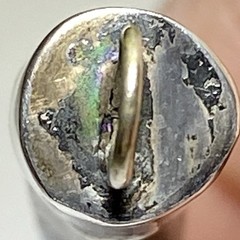 Vintage 925 Sterling Silver Abalone Shell Carved Horn Corniche Pendant *READ