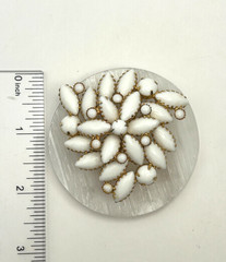Vintage Juliana Delizza & Elster Brooch White Milk Glass and Navette Stones
