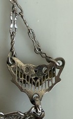 Antique 1920s White Co. Lavaliere Pendant Necklace Clear Crystal Silver/Gold ton