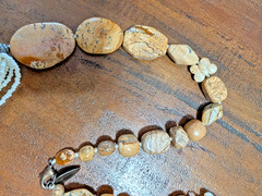 Coldwater Creek Jasper Stone Multi-strand Seed Bead 32” Necklace Boho Butterfly